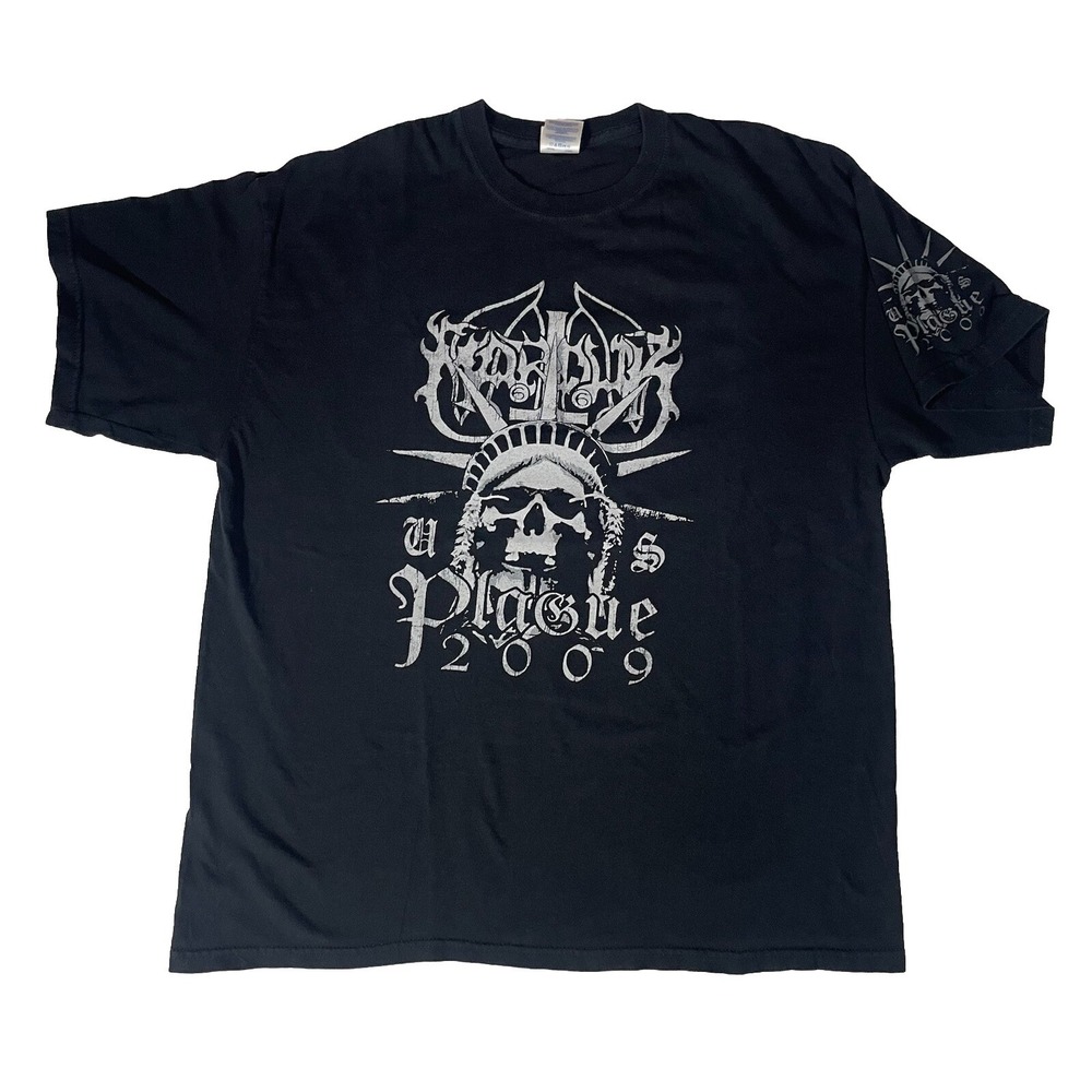 Vtg Marduk US Plague 2009 Tour Shirt XL Gildan Black Metal Band gorgoroth mayhem
